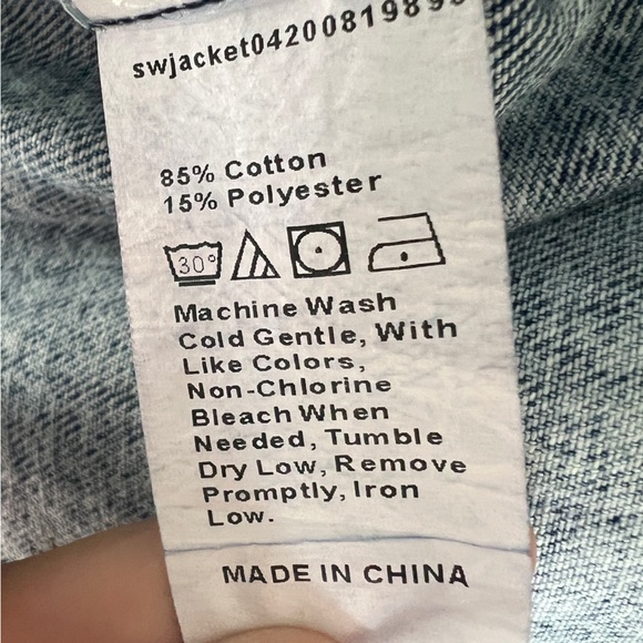 Galaxy Hand Painted Vintage Retro Denim Jean Jacket S/M - Picture 13 of 13